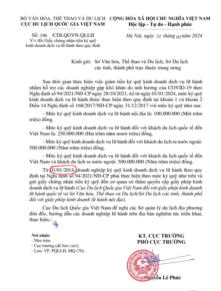 Văn bản của Cục Du lịch quốc gia Việt Nam 'gây choáng'- Ảnh 1.