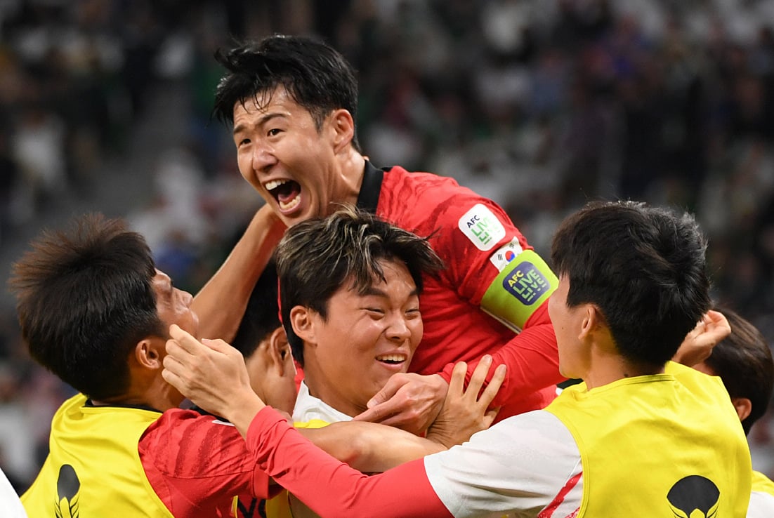 Tras una milagrosa huida, Corea del Sur avanza a cuartos de final de la Copa Asiática