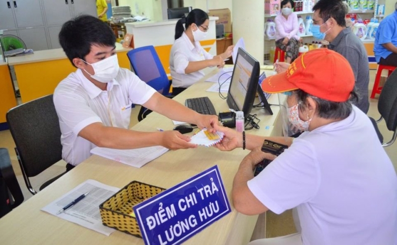 People receive their pensions through the postal system.