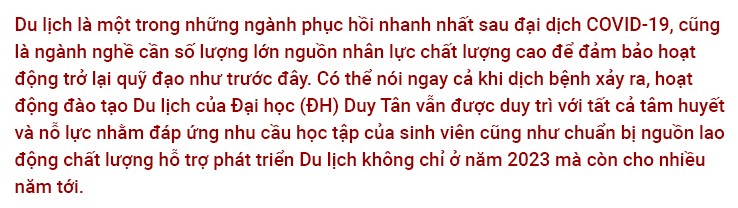 Sinh viên Du lịch Đại học Duy Tân học Chương trình đạt Kiểm định TedQual ảnh 1