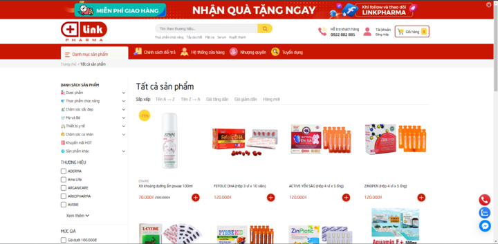 Les clients peuvent facilement acheter des produits sur le site Web linkpharma.vn.