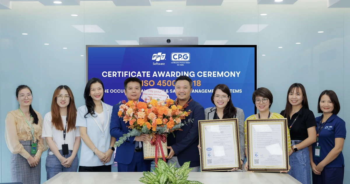 FPT Software ได้รับการรับรองมาตรฐาน ISO 45001 ในเวียดนามและยุโรป