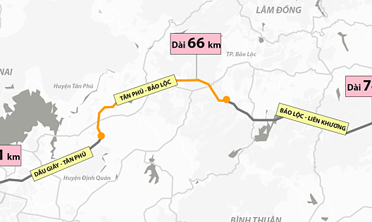 من المتوقع استثمار أكثر من 18 مليار دونج لبناء طريق تان فو - باو لوك السريع