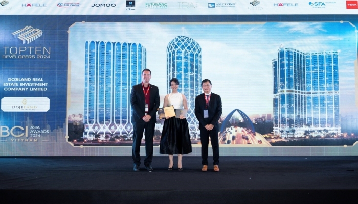 DOJILAND đạt Top 10 Nhà phát triển bất động sản hàng đầu Việt Nam tại BCI Asia Awards 2024