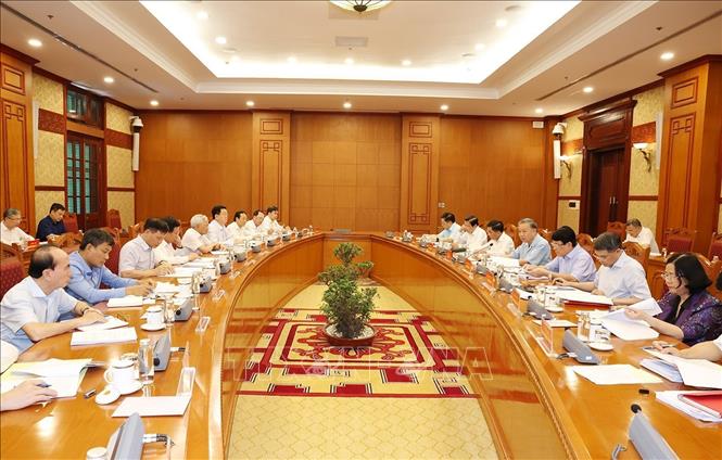 Tổng Bí thư Chủ tịch nước Tô Lâm chủ trì cuộc họp Thường trực Tiểu ban Văn kiện Đại hội XIV của Đảng