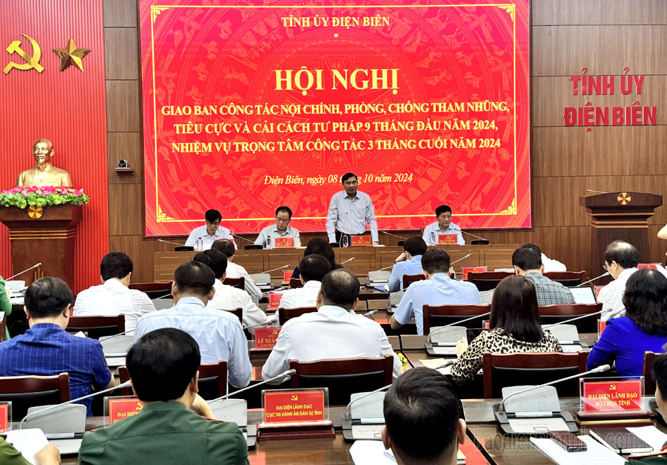 Giao ban công tác nội chính, phòng chống tham nhũng, tiêu cực và cải cách tư pháp 9 tháng đầu năm