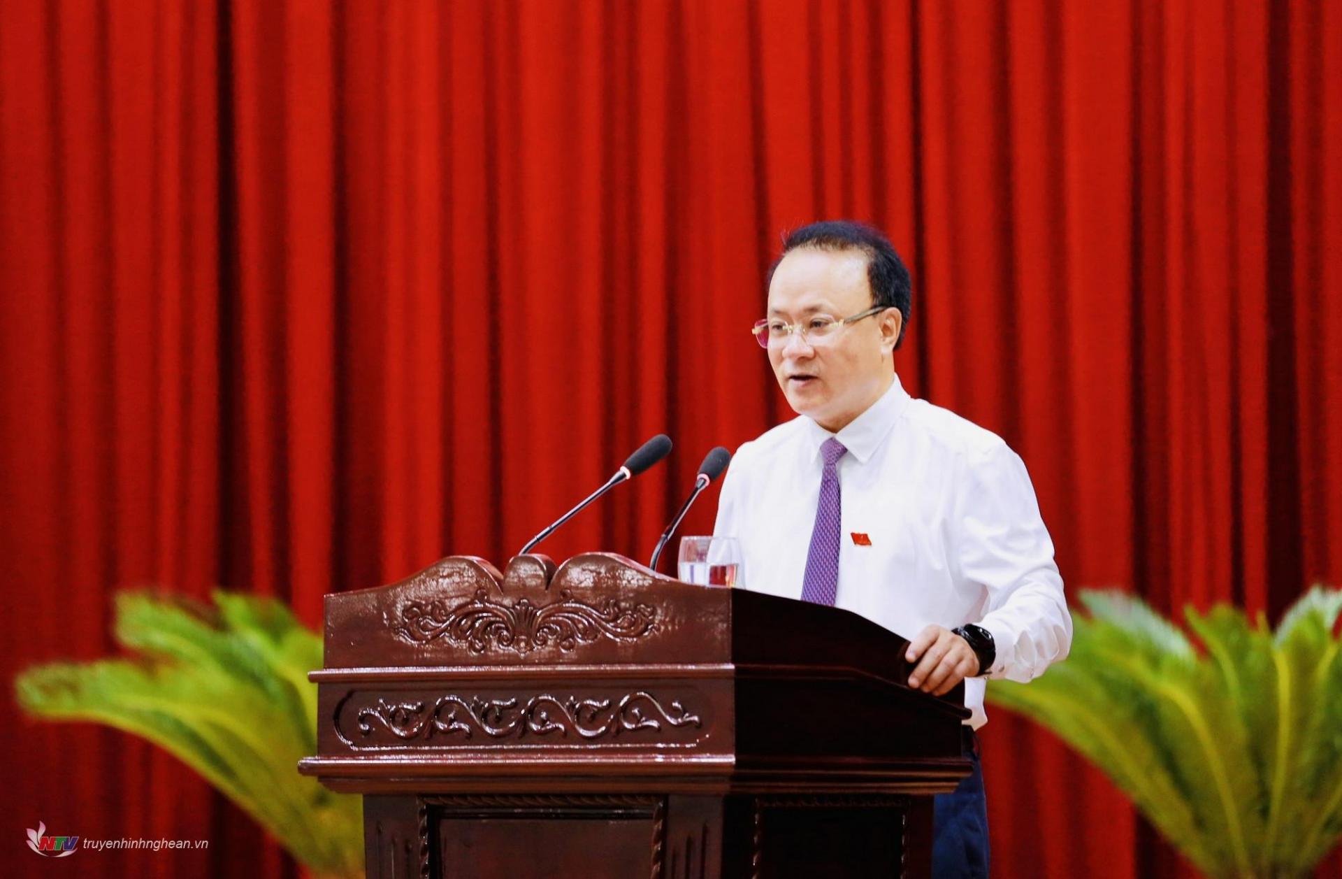 Comrade Nguyen Nam Dinh - Member of the Provincial Party Committee, Permanent Vice Chairman of the Provincial People's Council delivered a concluding speech at the discussion session.