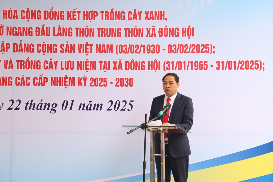 Chủ tịch UBND xã Đông Hội Lê Phú Minh yêu cầu các đơn vị thi công, nhà đầu tư nỗ lực hết sức để thực hiện đúng tiến độ dự án, bảo đảm chất lượng, tuân thủ đầy đủ các quy định.