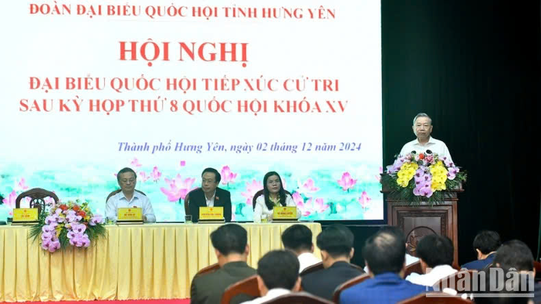 Tổng Bí thư Tô Lâm tiếp xúc cử tri tại Hưng Yên