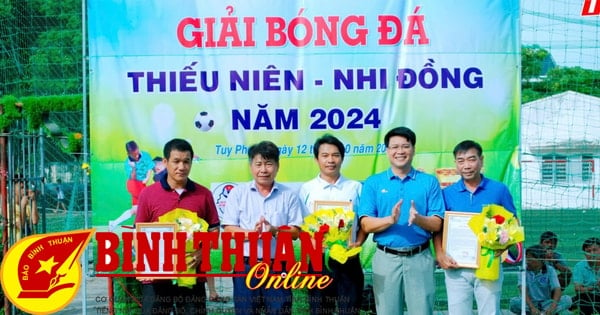 Emocionante torneo de fútbol juvenil e infantil en el distrito de Tuy Phong