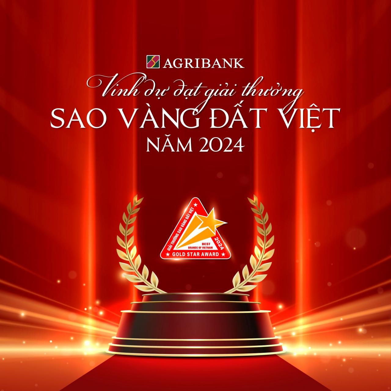 Agribank vinh dự đạt Giải thưởng Sao Vàng đất Việt năm 2024