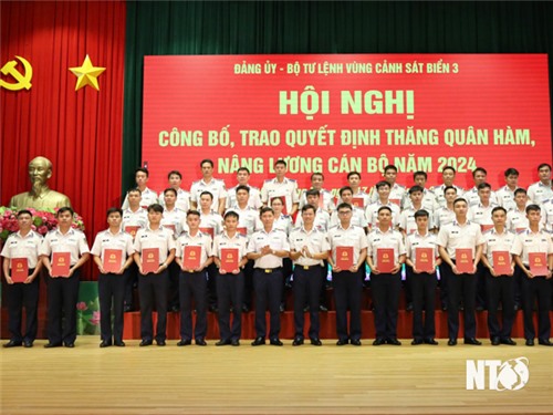 Bộ Tư lệnh Vùng Cảnh sát biển 3: Hội nghị công bố, trao quyết định thăng quân hàm và nâng lương cán bộ năm 2024