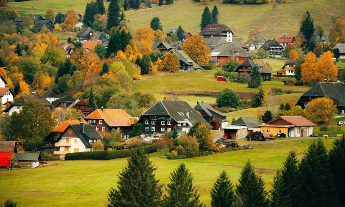 Осенний пейзаж на юге Германии.