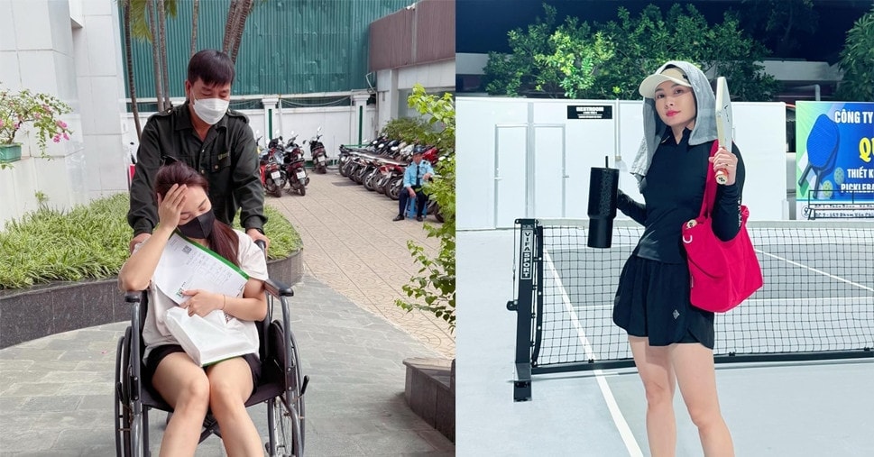 Actress Bao Thanh has to use a wheelchair.