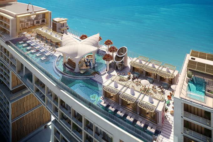 Swimmingpool im 22. Stock des Hotels. Foto: Dubai Experience