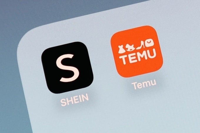 Logo Shein et Temu sur les écrans d'ordinateur et de téléphone. Photo : ABC News