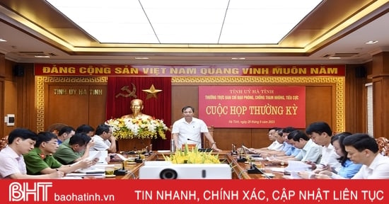 Ban Chỉ đạo phòng, chống tham nhũng, tiêu cực tỉnh Hà Tĩnh họp triển khai nhiệm vụ