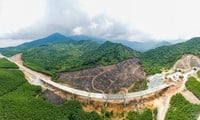 Bridges across forests, rivers and lakes on the highway through Ha Tinh