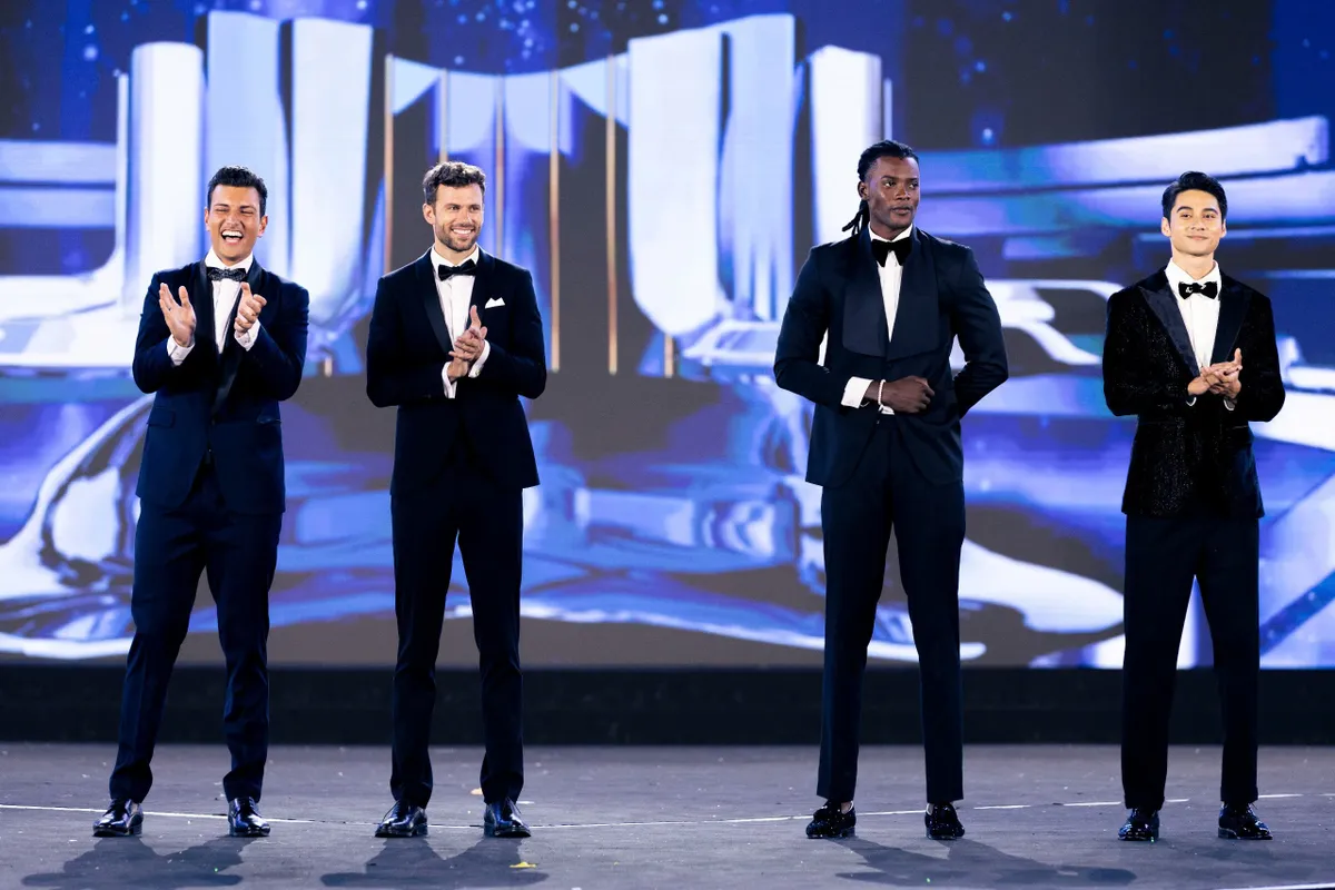The final top 4 include contestants (from left) from Puerto Rico, Spain, Angola and Vietnam.