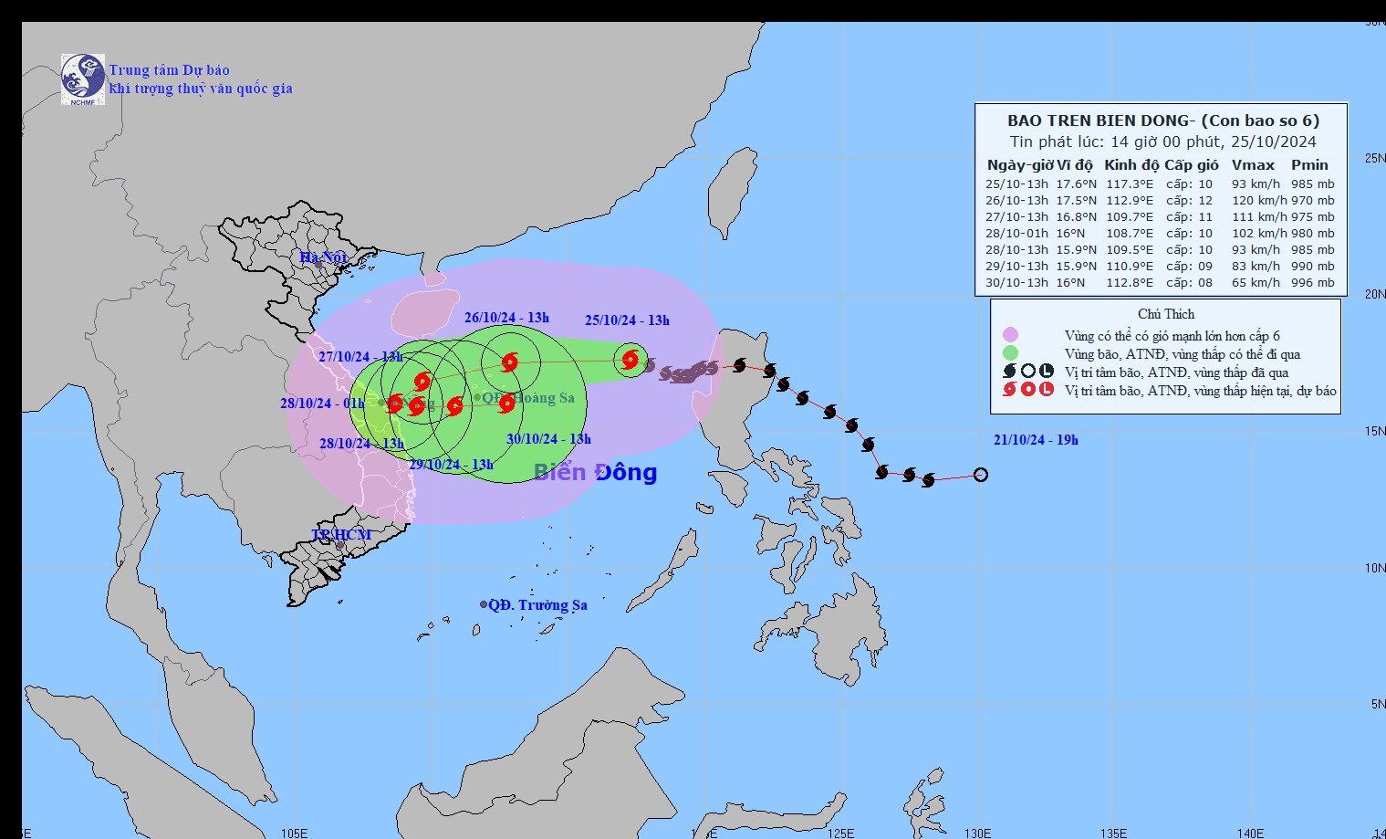 TIN BÃO SỐ 6 MỚI NHẤT: Ảnh hưởng hoàn lưu bão số 6, nơi nào sẽ hứng mưa rất lớn? - Ảnh 1.