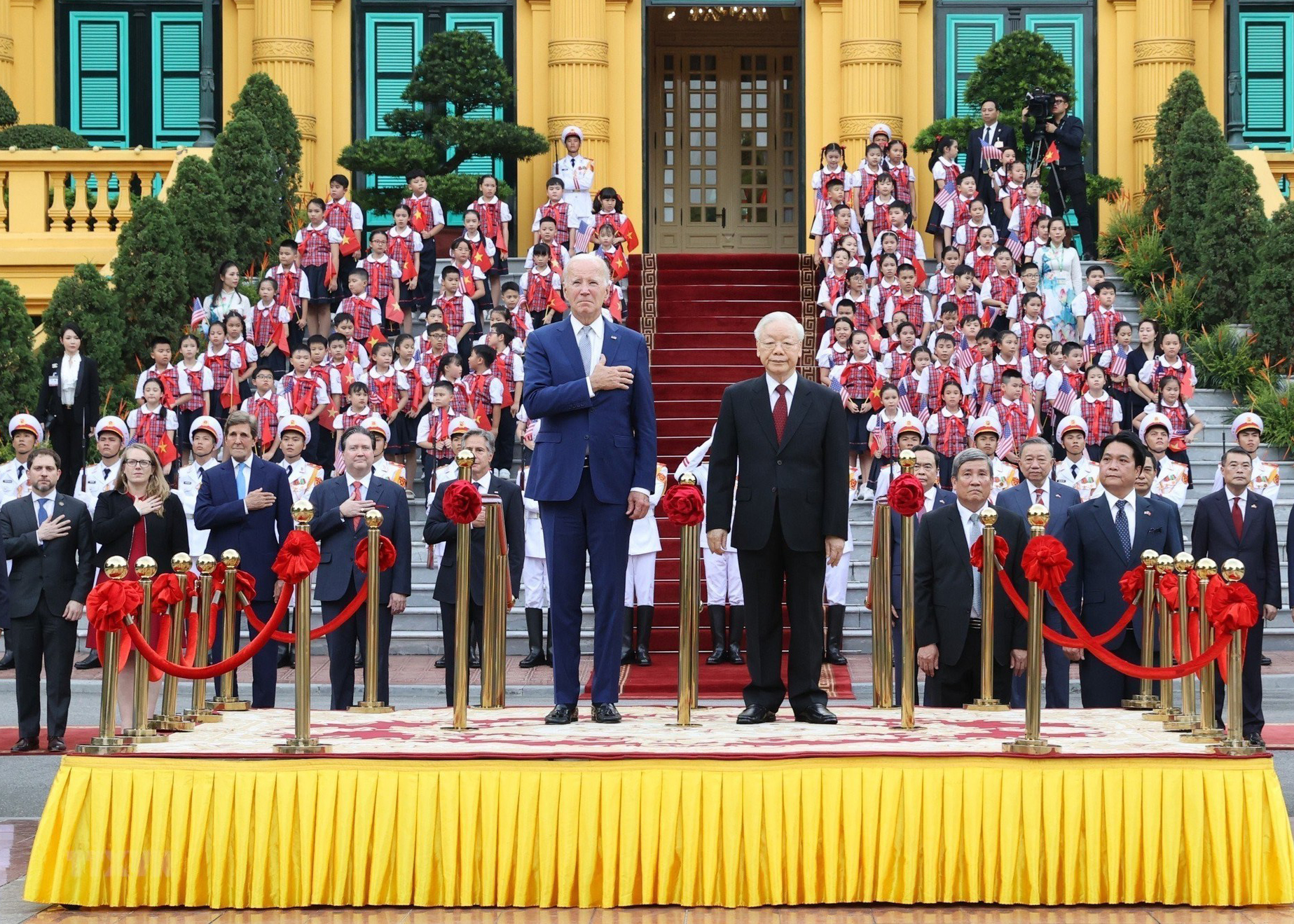 グエン・フー・チョン事務総長がジョー・バイデン大統領の歓迎式典を主宰（2023年9月）