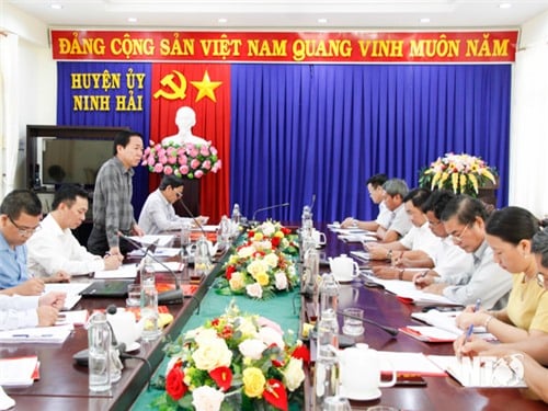 Đoàn giám sát 1599 của Ban Thường vụ Tỉnh ủy làm việc với Huyện ủy Thuận Bắc và Ninh Hải