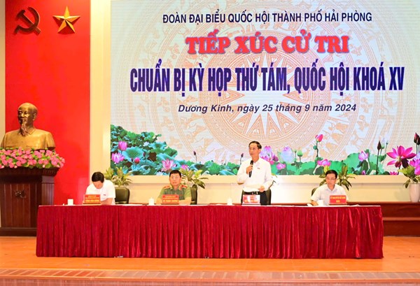 Đoàn Đại biểu Quốc hội thành phố Hải Phòng tiếp xúc cử tri quận Dương Kinh chuẩn bị Kỳ họp thứ 8, Quốc hội khóa XV