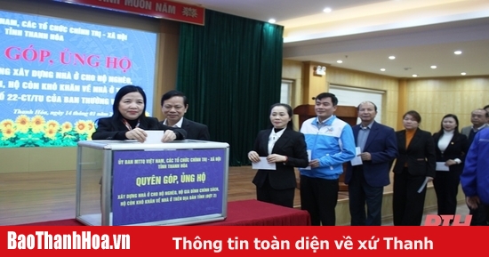 Ủy ban MTTQ tỉnh phát động (đợt 2) ủng hộ hỗ trợ xây dựng nhà ở cho hộ nghèo, hộ gia đình chính sách, hộ còn khó khăn về nhà ở