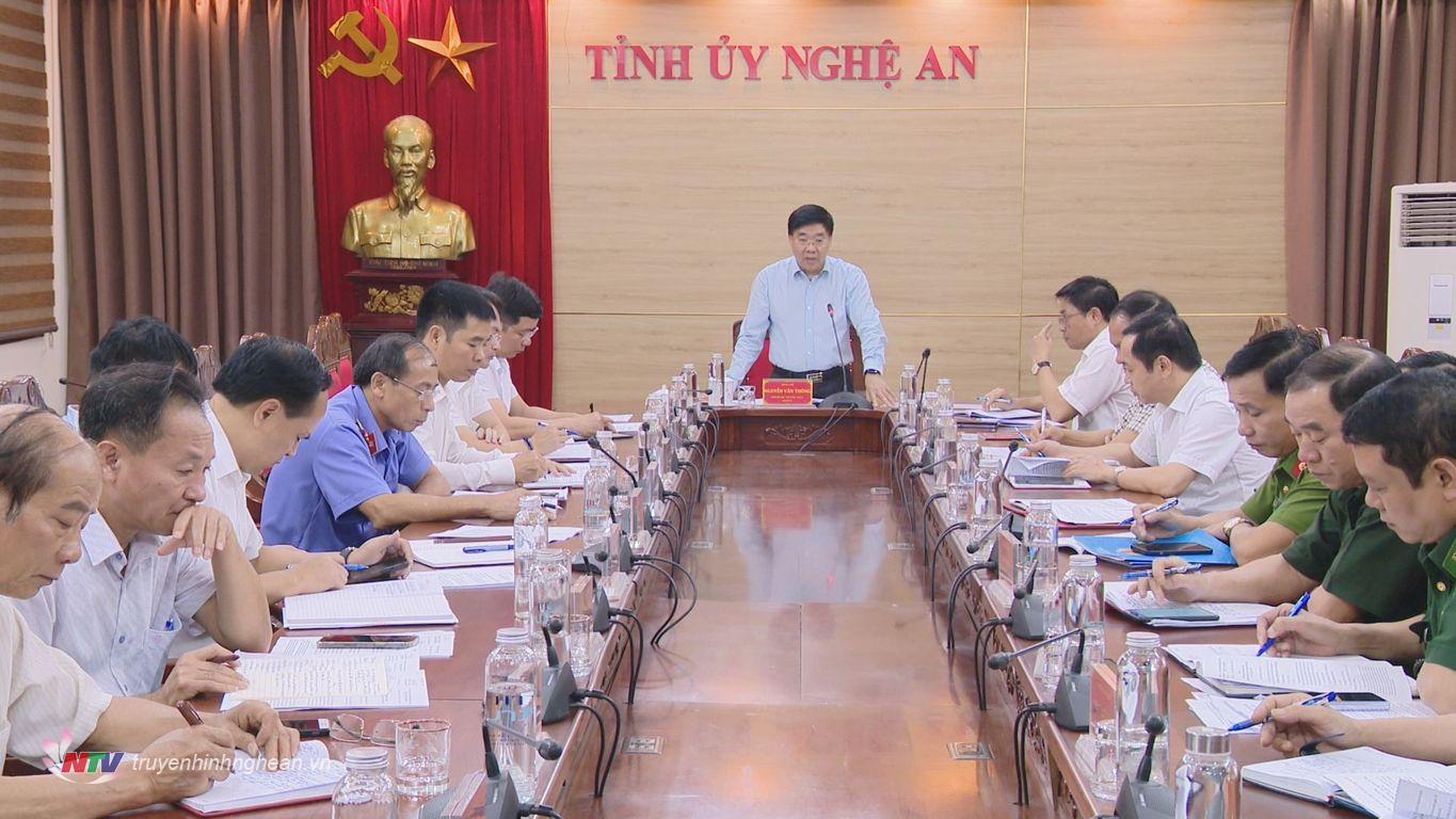 Thường trực Tỉnh uỷ giao ban với các cơ quan khối Nội chính