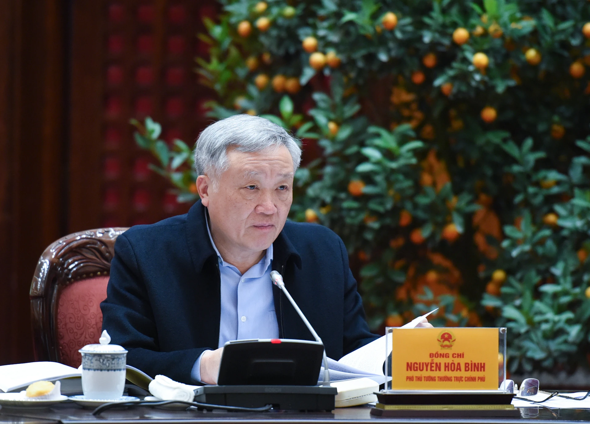 [Photo] Prime Minister Pham Minh Chinh chairs the 9th meeting of the Steering Committee on streamlining the Government apparatus photo 4