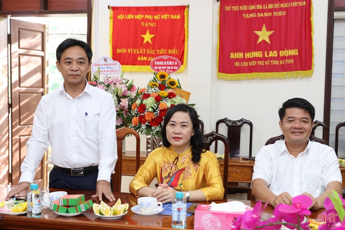 Provincial leaders congratulate officials and members of the Ha Tinh Women's Union