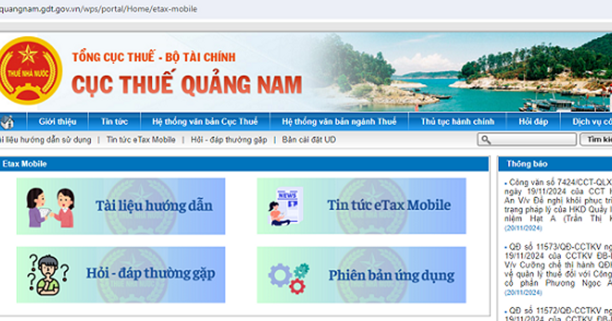 Cập nhật dịch vụ thuế điện tử trên di động dành cho cá nhân