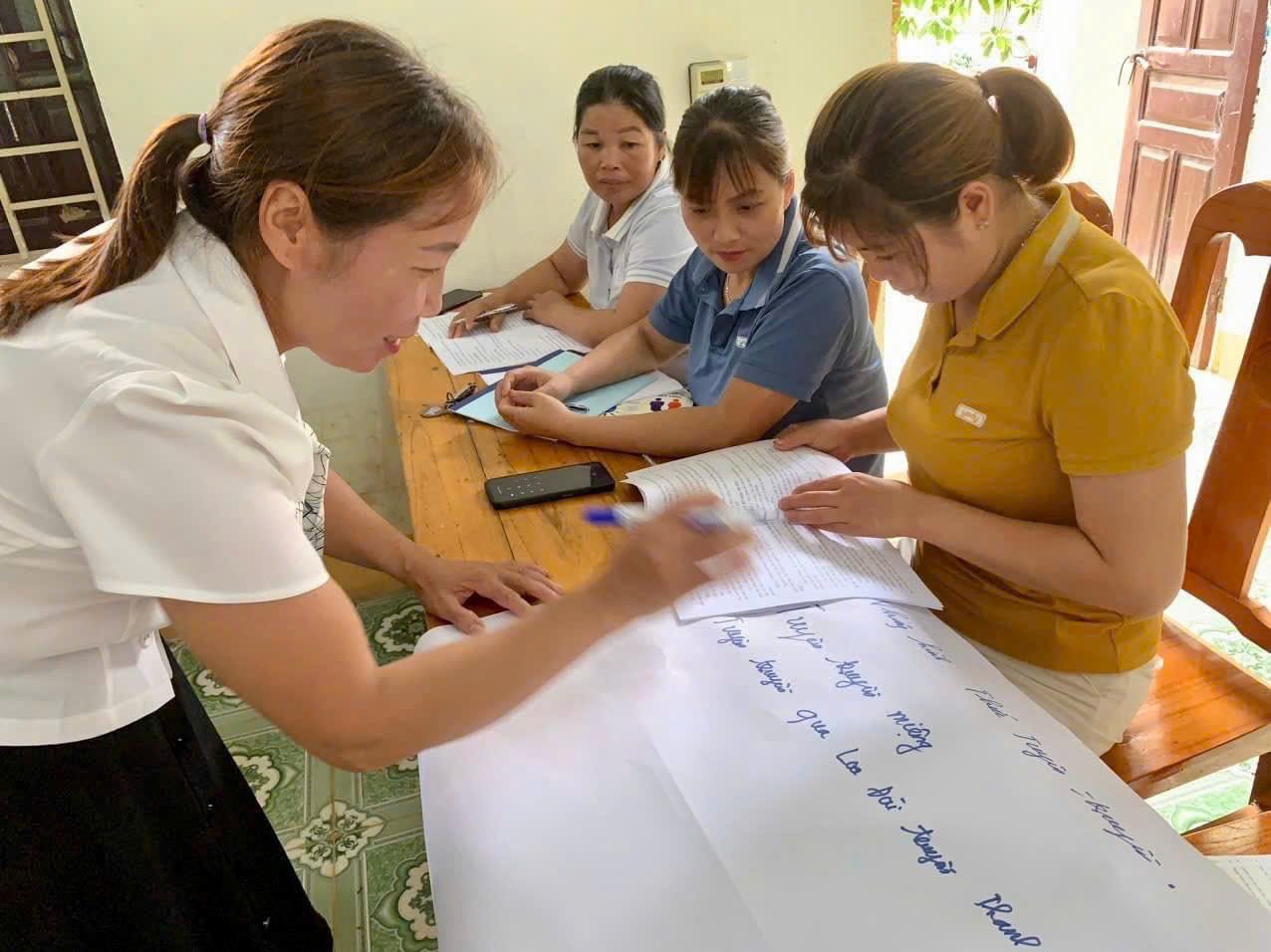 Capacity building training for female cadres and members to participate in community activities