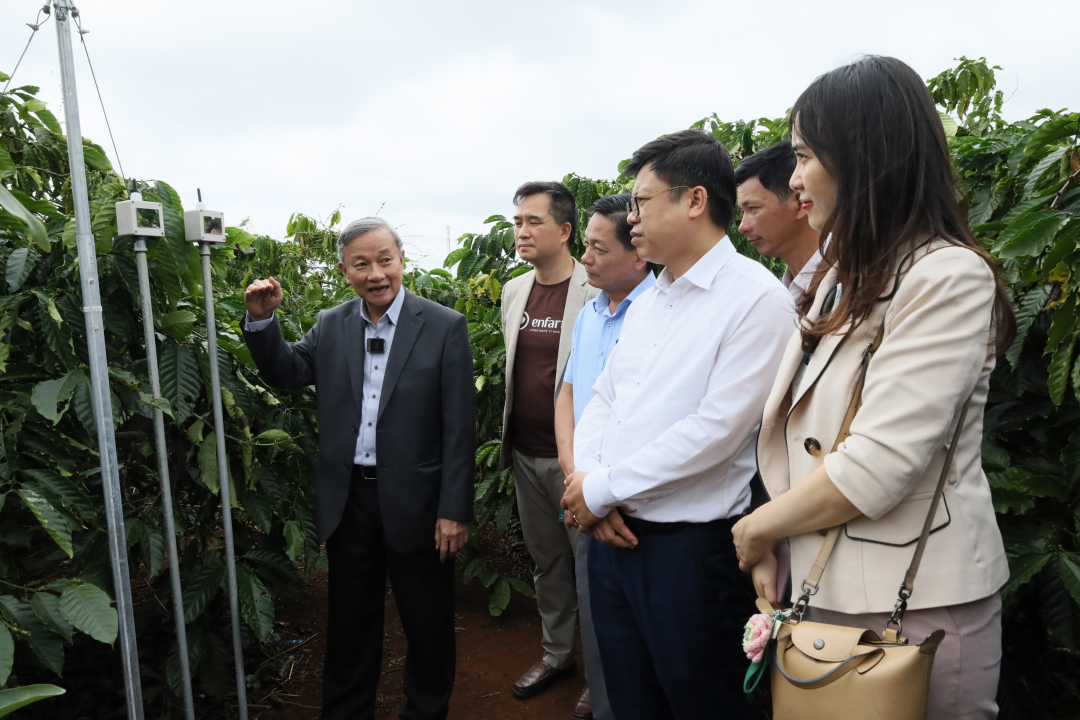 قام الوفد بزيارة نموذج تطبيق تكنولوجيا الأسمدة الذكية.