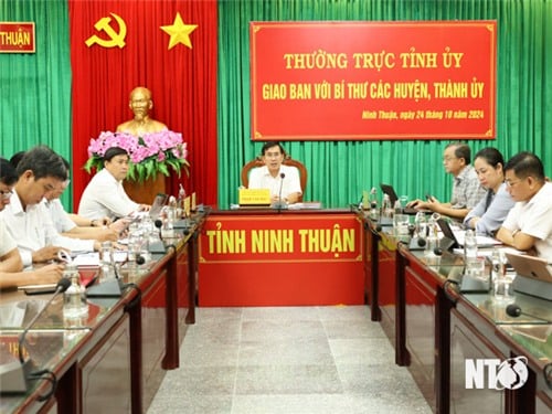 Thường trực Tỉnh ủy họp giao ban với Bí thư các huyện, thành ủy