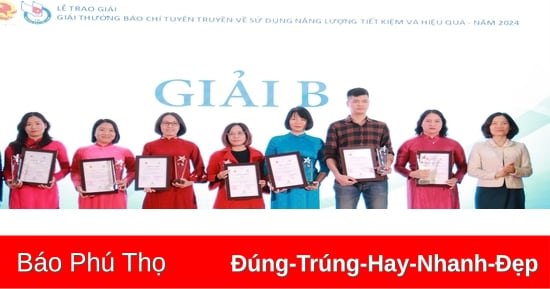 Báo Phú Thọ đạt 2 giải tại “Giải thưởng báo chí tuyên truyền về sử dụng năng lượng tiết kiệm và hiệu quả năm 2024”