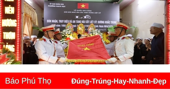 Liệt sĩ Dương Khắc Trung được an táng tại nghĩa trang quê nhà