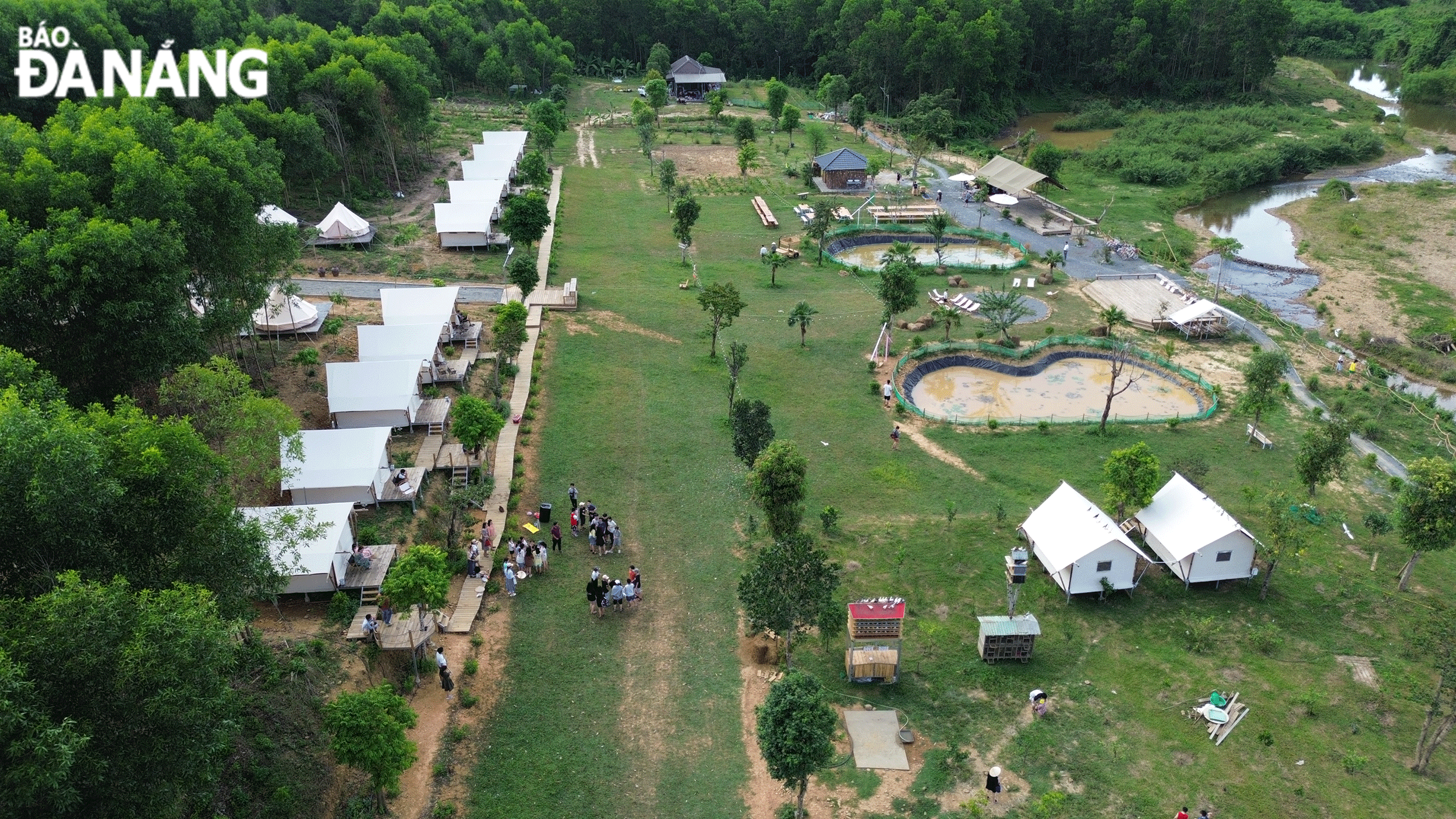Banarita Glamping Farm, zone d'écotourisme et de développement agricole vue d'en haut.  Photo : VAN HOANG 