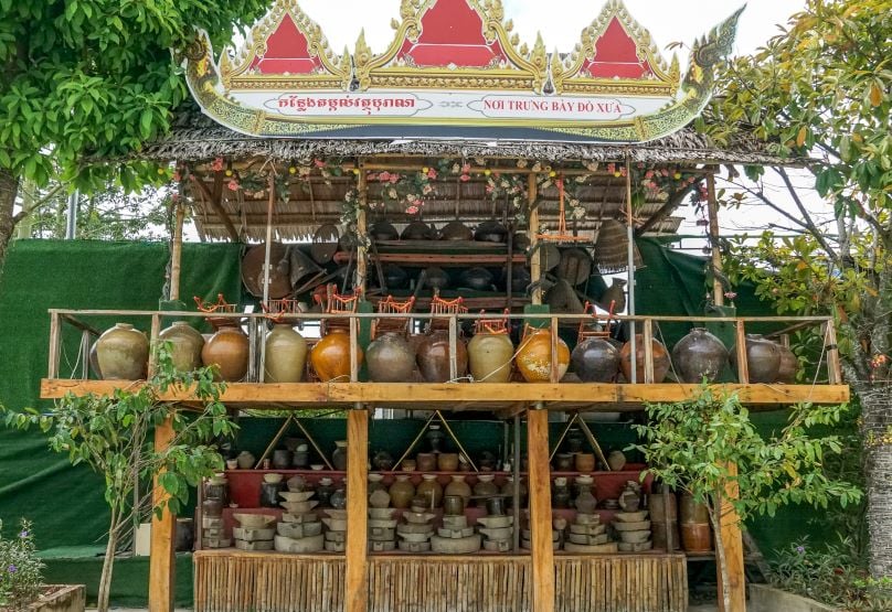 Antique display area contributed by local people. Photo: Phuong Anh