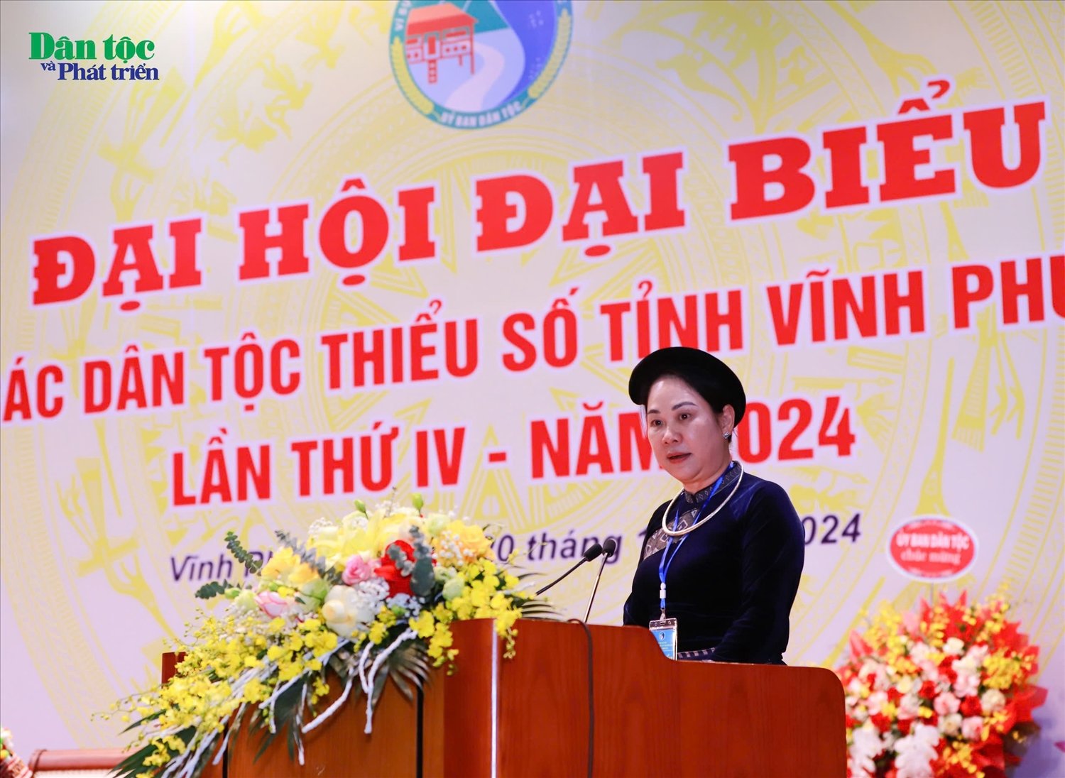 Thứ trưởng, Phó Chủ nhiệm Ủy ban Dân tộc Nông Thị Hà phát biểu tại Đại hội