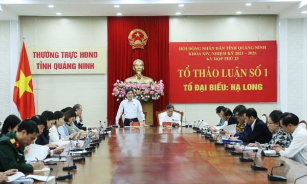 Đại biểu HĐND tỉnh thảo luận tại tổ nhiều nội dung quan trọng