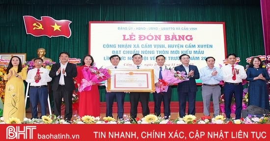 Xã thứ 2 của huyện Cẩm Xuyên đón bằng công nhận NTM kiểu mẫu