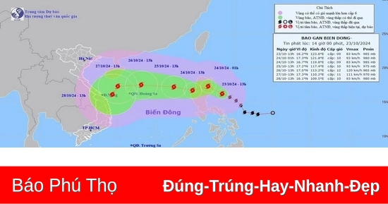 Le 24 octobre, la tempête Trami devrait changer de direction et pénétrer dans la mer de l'Est.