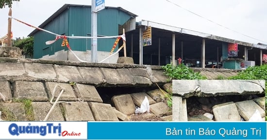 La digue de Ben Hai est gravement endommagée, 2 points risquent de s'effondrer.