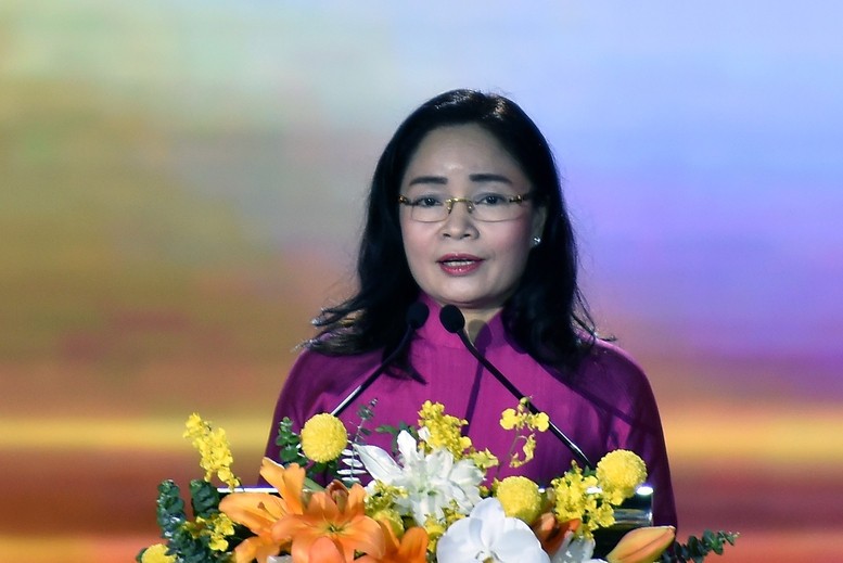 Stellvertretende Ministerin für Kultur, Sport und Tourismus Trinh Thi Thuy spricht bei der Zeremonie – Foto: VGP/Duc Tuan