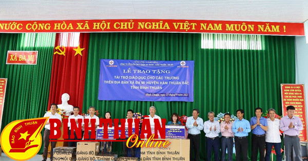 Power Generation Corporation 1 y DHHD Company donaron fondos educativos en el distrito de Ham Thuan Bac, provincia de Binh Thuan.