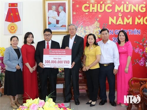 The Vietnam Fatherland Front Committee of the province received 300 million VND to support Tet gifts for the poor.