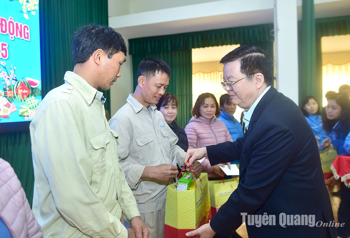 Trưởng Ban Dân vận Trung ương Mai Văn Chính thăm, tặng quà Tết công nhân, người lao động