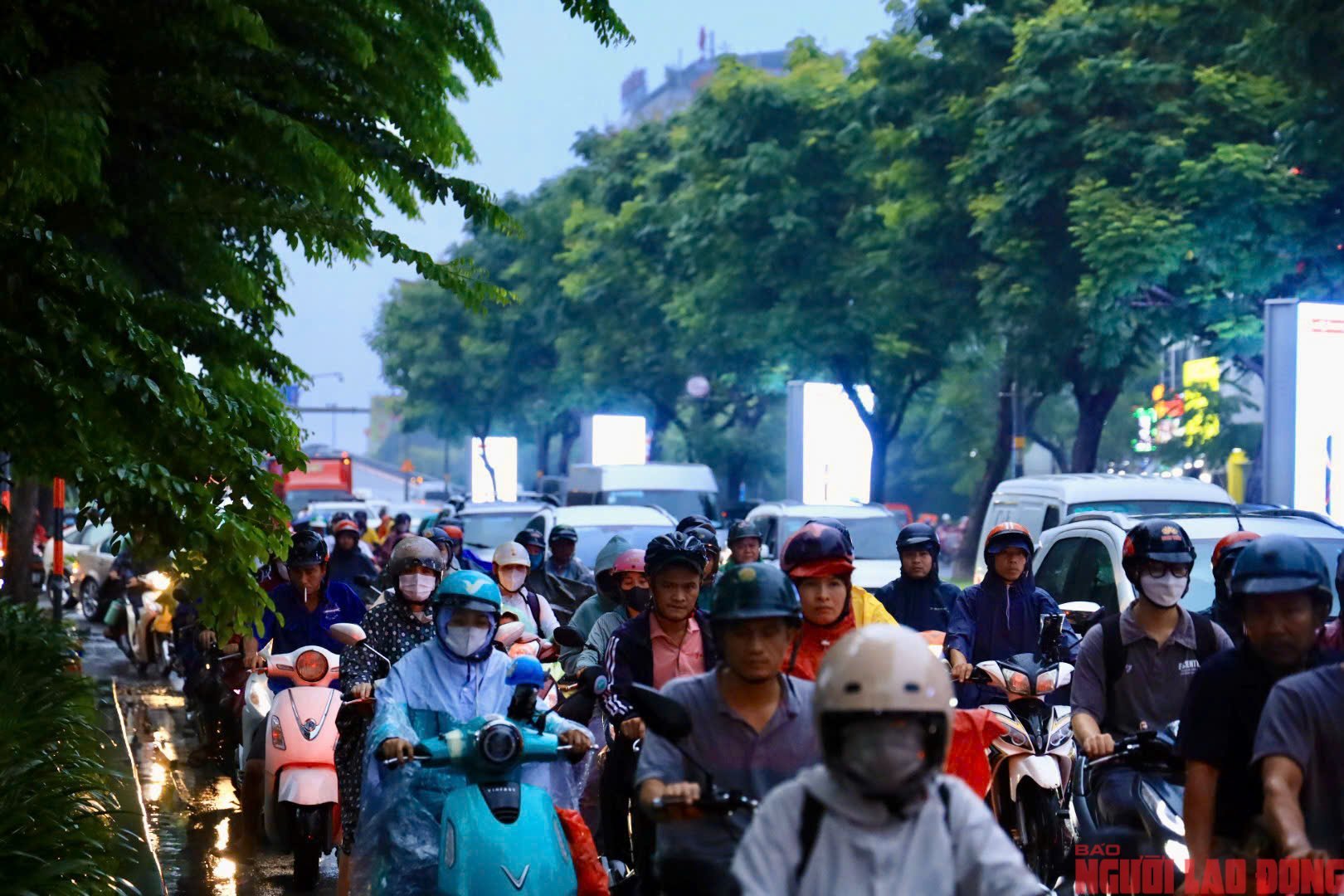 Cơn mưa giờ tan tầm khiến tuyến giao thông sân bay Tân Sơn Nhất 