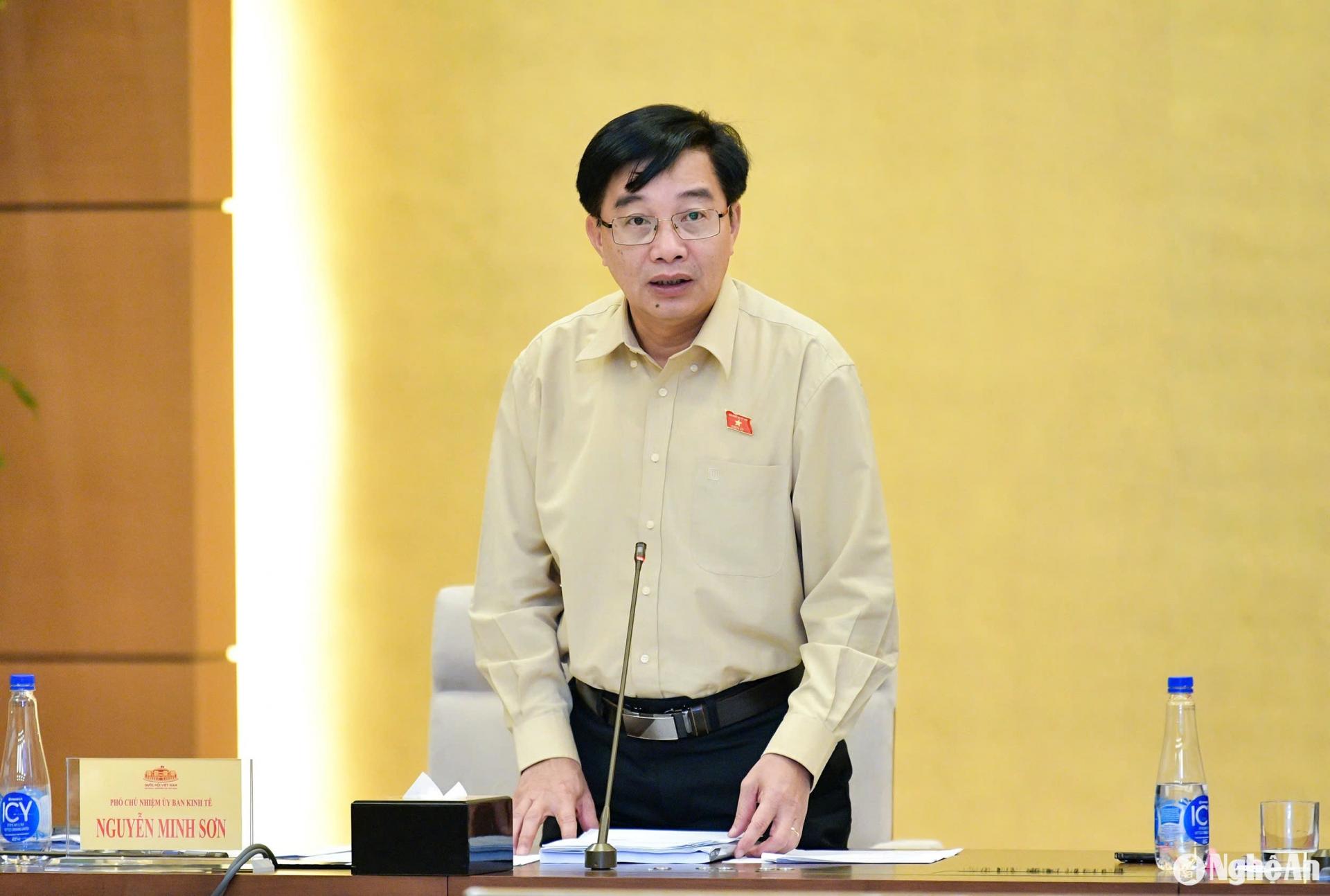 Comrade Nguyen Minh Son - Deputy Chairman of the National Assembly's Economic Committee spoke at the verification session. Photo: Khanh Quang